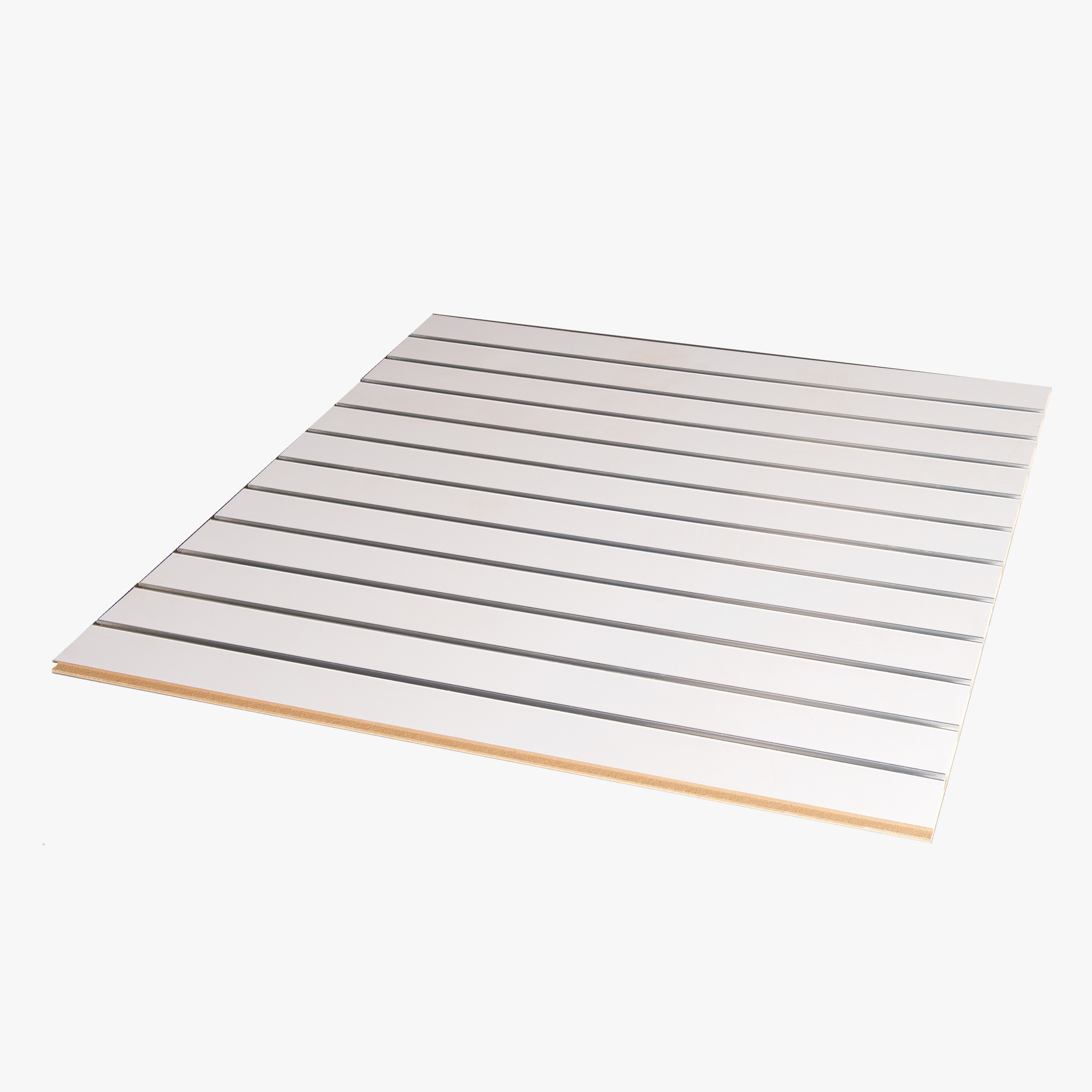 White Matte Square Slatwall with Silver Inserts