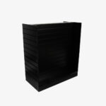 Black Double Sided H Frame Slatwall Gondola With Black Inserts.