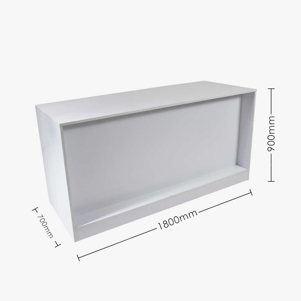 White Retail Counter, 1800mm