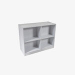 White Retail Counter with Slatwall Face and Glass Top, 1200mm