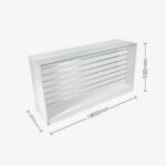White Retail Counter with Slatwall Face and Glass Top, 1800mm