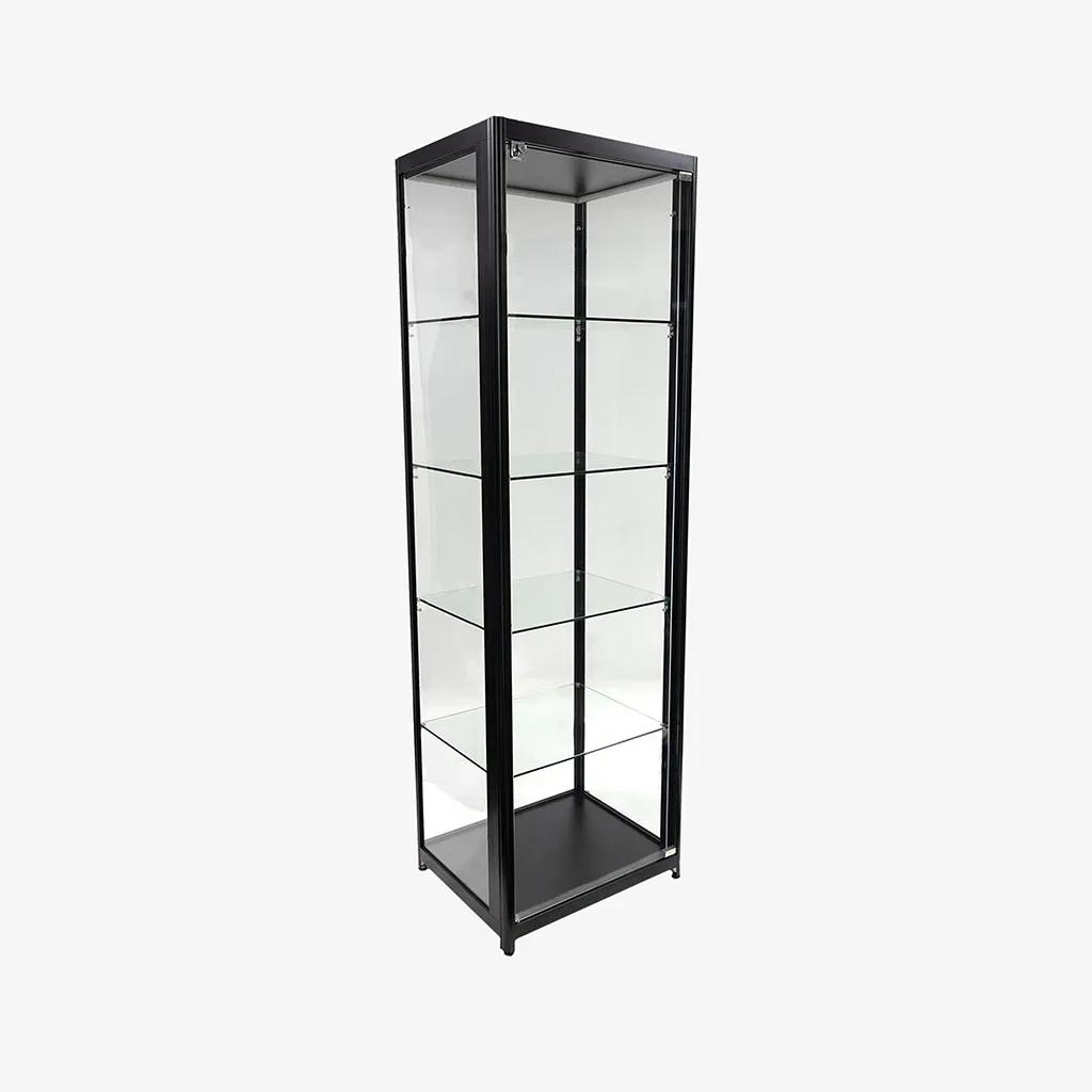 Black Glass Display Showcase Cabinet 600mm