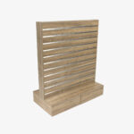 Test for Video – Walnut Double Sided Center Bay Slatwall Gondola with Silver Inserts and Drawers (Copy)
