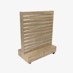 Test for Video – Walnut Double Sided Center Bay Slatwall Gondola with Silver Inserts and Drawers (Copy)