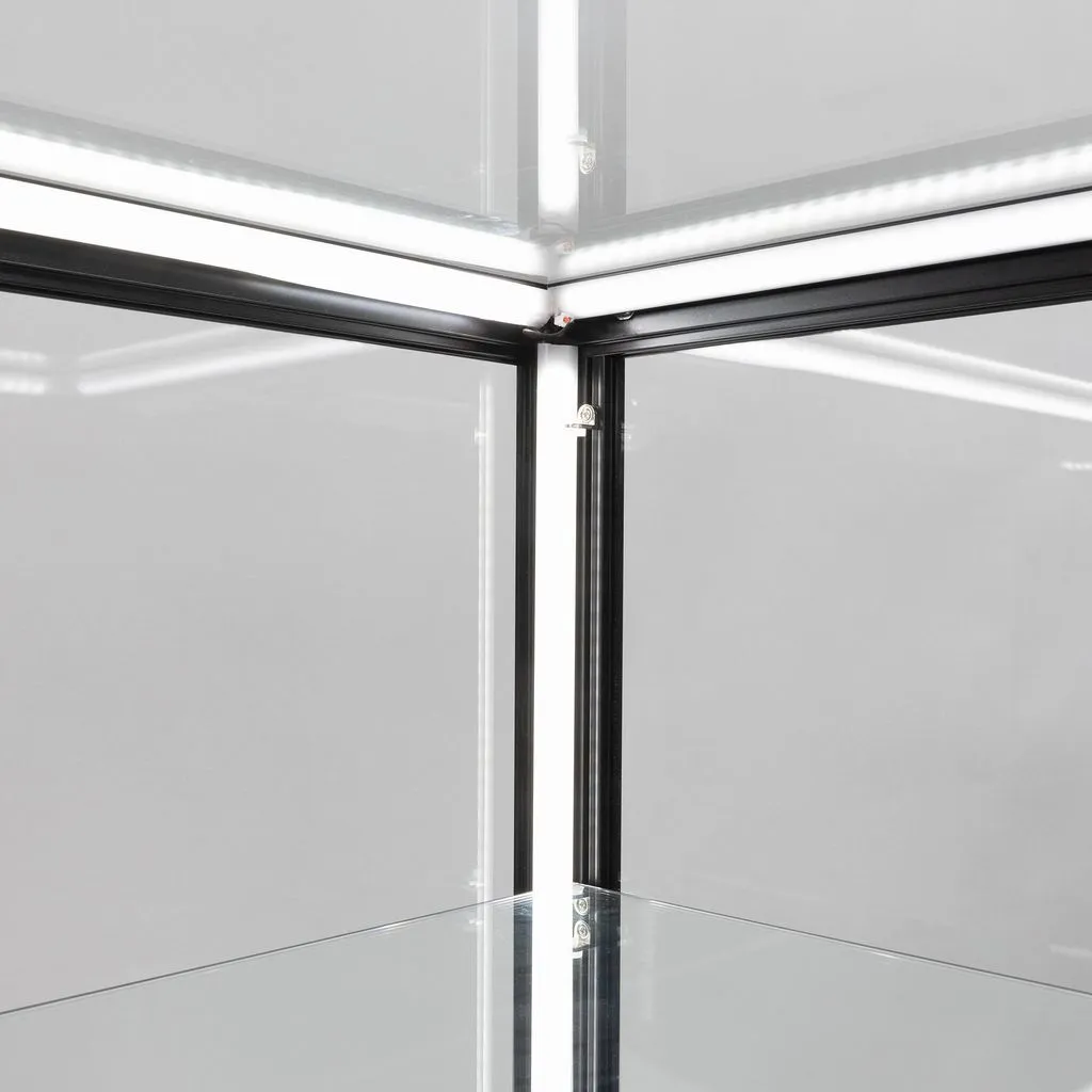 Dimmable Black Glass Display Retail Counter 900mm