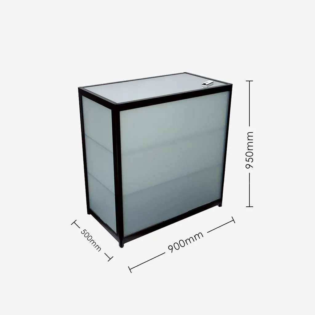 Dimmable Black Glass Display Retail Counter 900mm