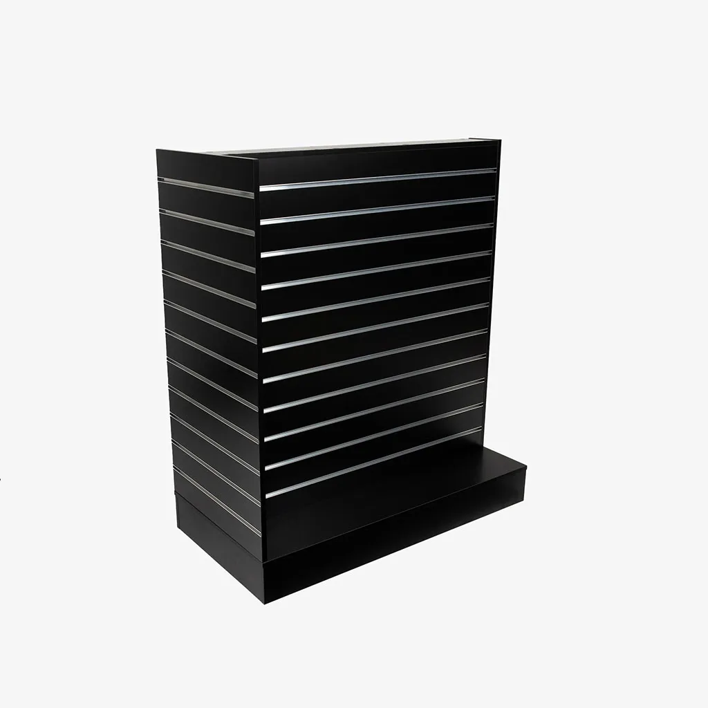 Black Double Sided End Bay Gondola with Silver Inserts