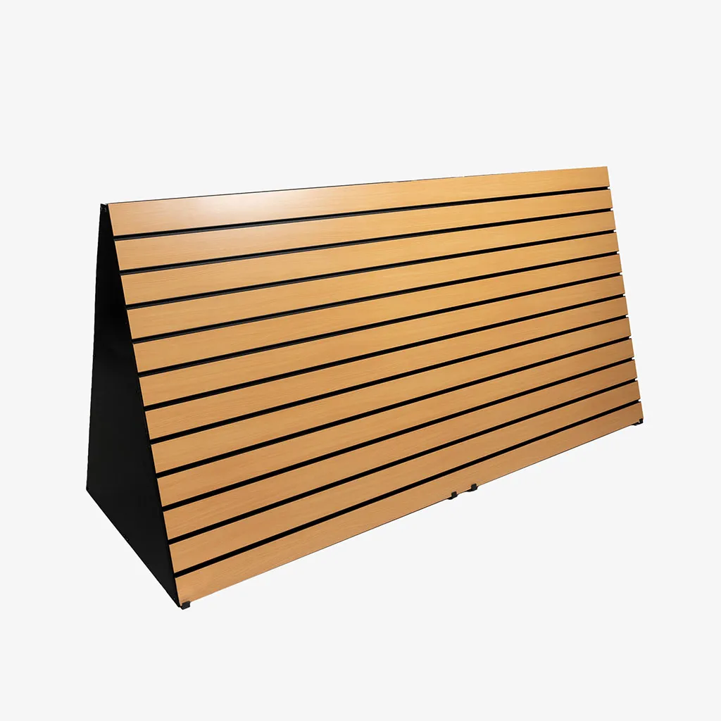 Freestanding Double Sided Slatwall A Frame Gondola, Beach with Black Inserts