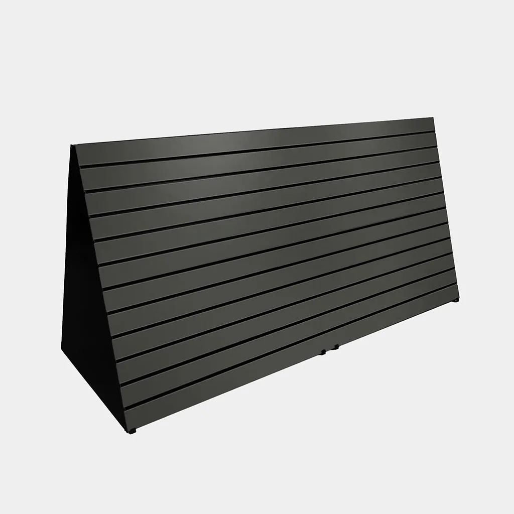 Freestanding Double Sided Slatwall A Frame Gondola, Charcoal with Black Inserts