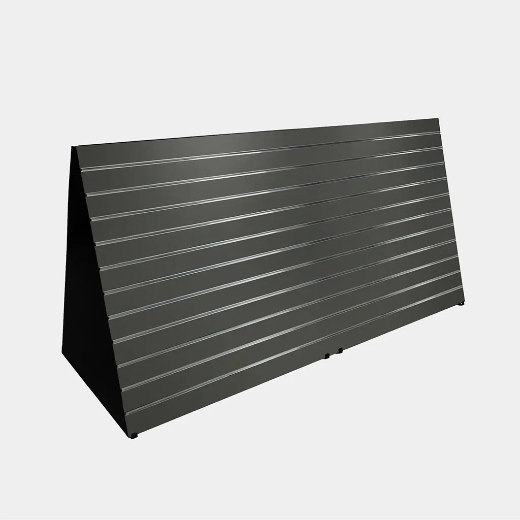 Freestanding Double Sided Slatwall A Frame Gondola, Charcoal with Silver Inserts