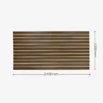 Dark Walnut Matte Landscape Horizontal Slatwall with White Aluminium Inserts