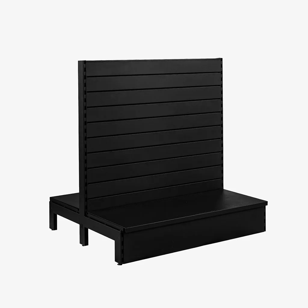 Black Double Sided Slatwall Gondola Shelving – 1200mm wide Modules