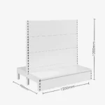 White Double Sided Plain Panel Gondola Shelving – 1200mm wide Modules