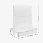 White Double Sided Plain Panel Gondola Shelving – 1200mm wide Modules