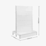 White Double Sided Plain Panel Gondola Shelving – 1200mm wide Modules