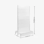 White Double Sided Plain Panel Gondola Shelving – 1200mm wide Modules
