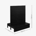 Black Double Sided Plain Panel Gondola Shelving – 900mm Wide Modules