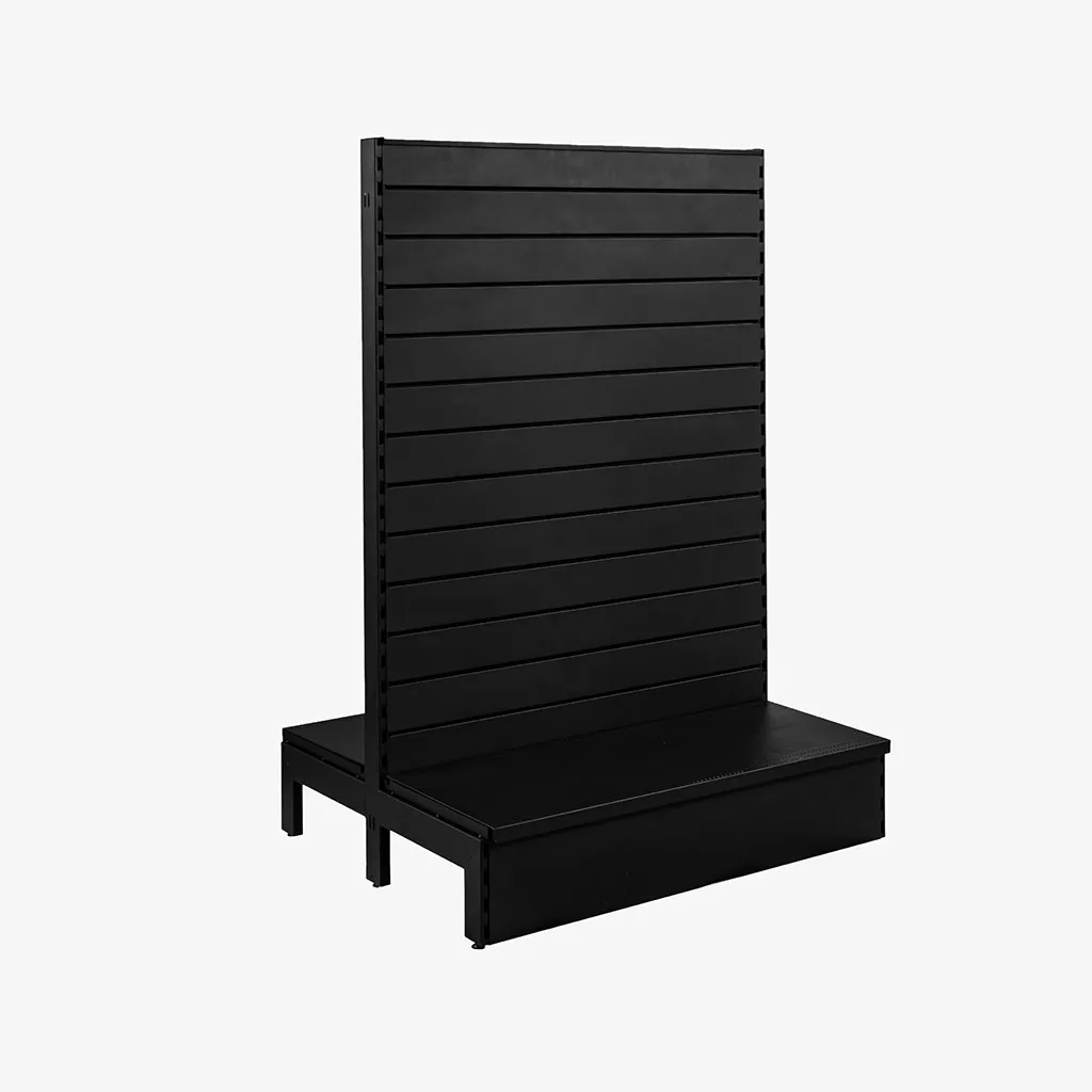 Black Double Sided Slatwall Gondola Shelving – 900mm wide Modules