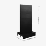 Black Double Sided Plain Panel Gondola Shelving – 900mm Wide Modules