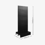 Black Double Sided Plain Panel Gondola Shelving – 900mm Wide Modules