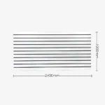 White Matte Landscape Horizontal Slatwall with Black Aluminium Inserts