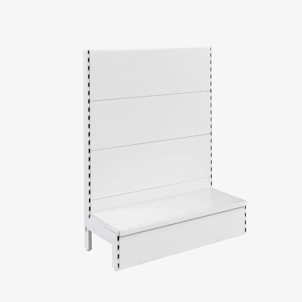 White Single Sided Plain Panel Gondola Shelving – 900mm Wide Modules