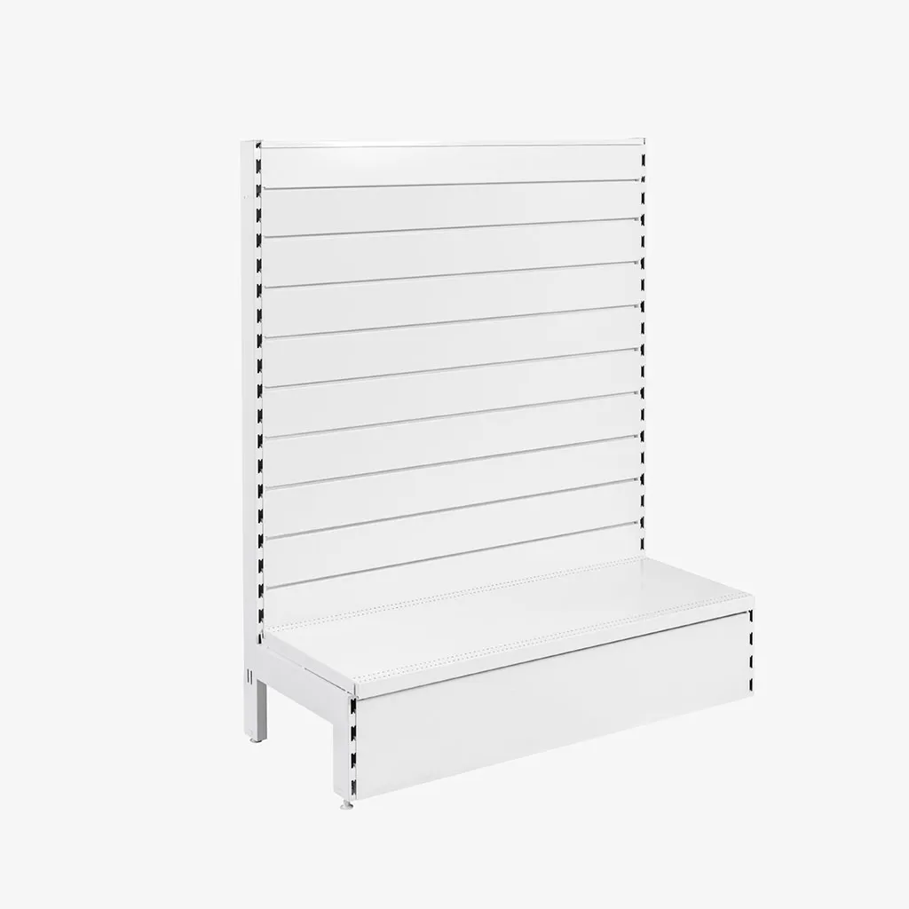 White Single Sided Slatwall Gondola Shelving – 900mm wide Modules
