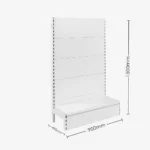 White Single Sided Plain Panel Gondola Shelving – 900mm Wide Modules