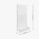 White Single Sided Plain Panel Gondola Shelving – 900mm Wide Modules