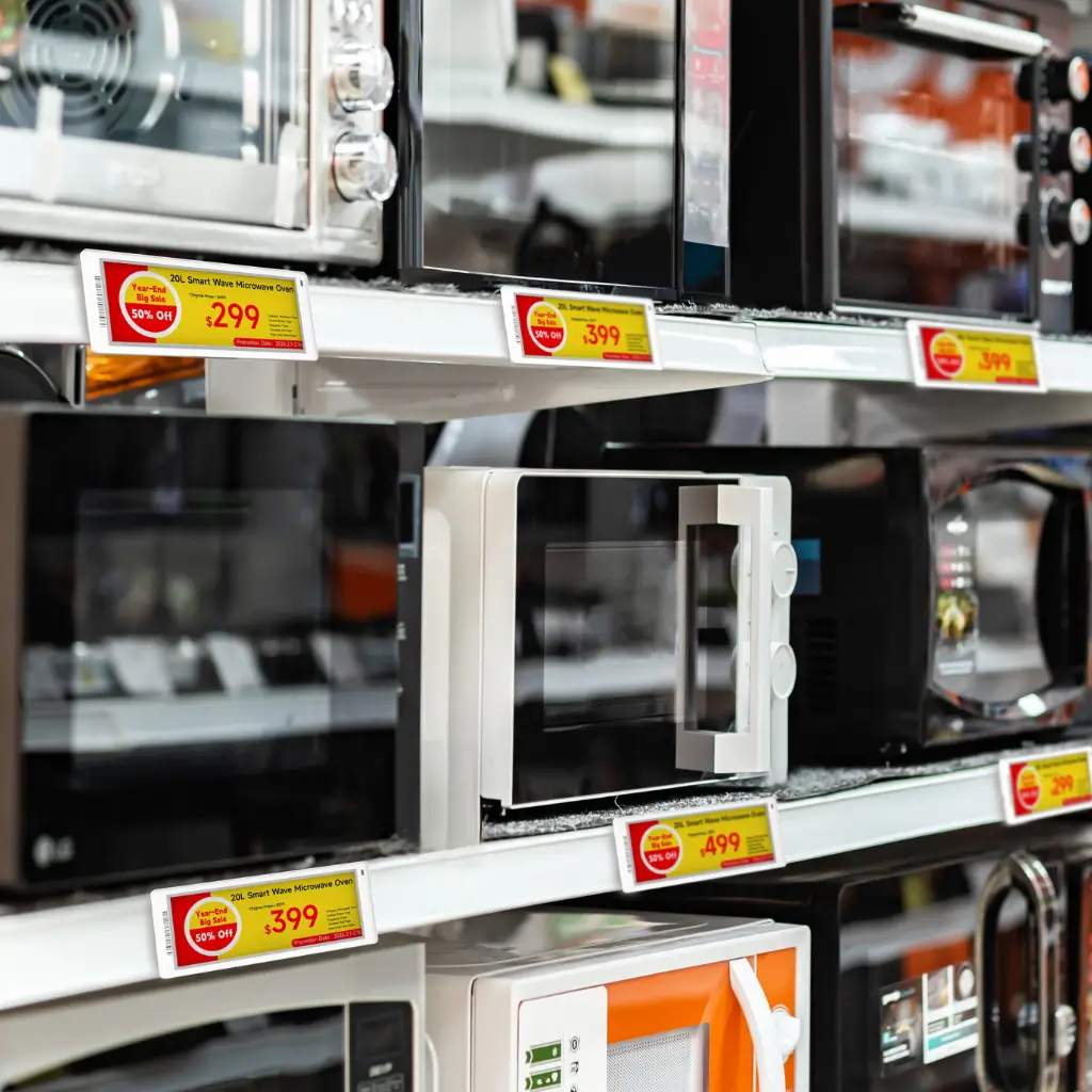 Standard Medium Electronic Shelf Labels in retail store
