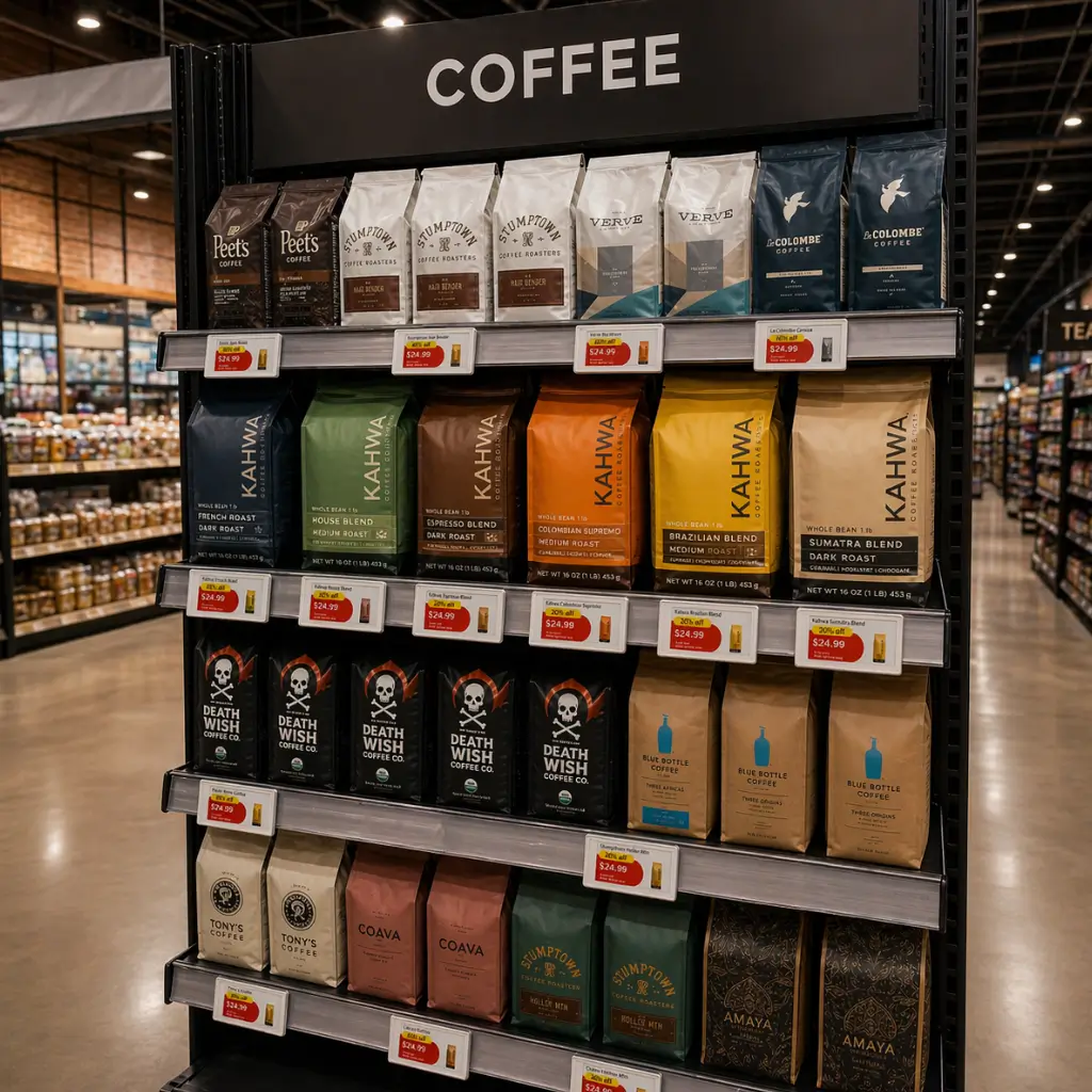 Standard Small Electronic Shelf Labels in grocery store
