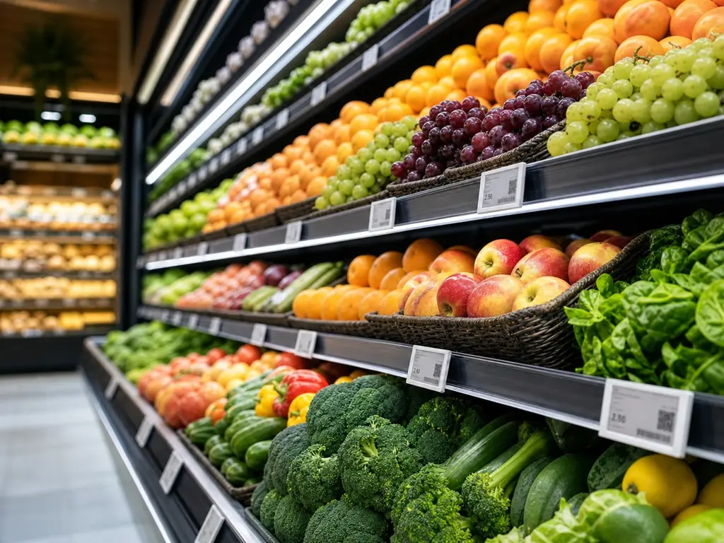 Electrnoic Shelf Labels - Supermarket - In Fridge - Placed using Label Holding Strip