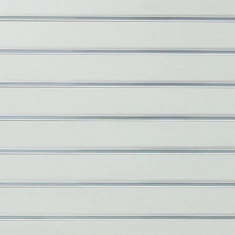 Light Grey Matte Landscape Horizontal Slatwall with White Aluminium Inserts