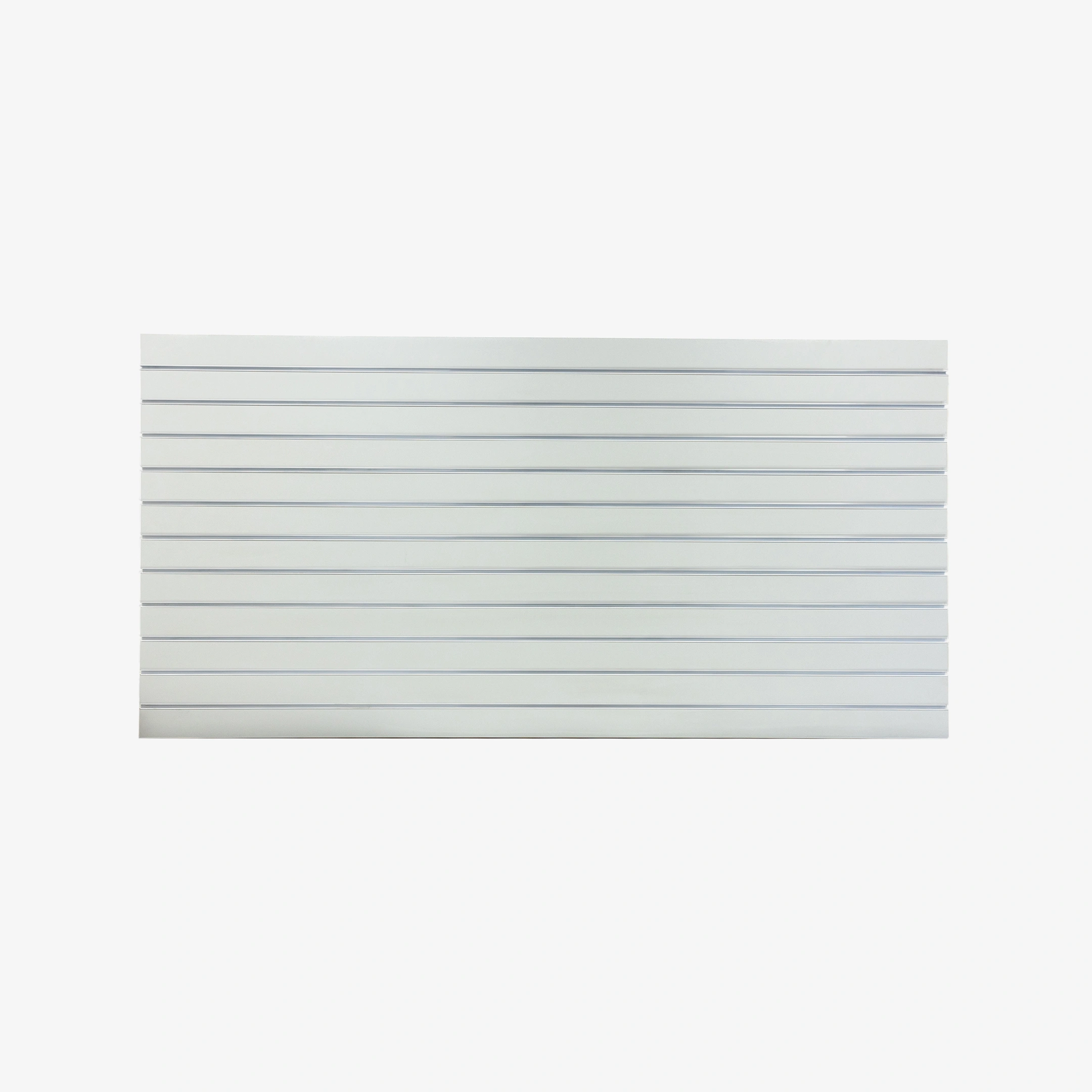 Light Grey Matte Landscape Horizontal Slatwall with White Aluminium Inserts