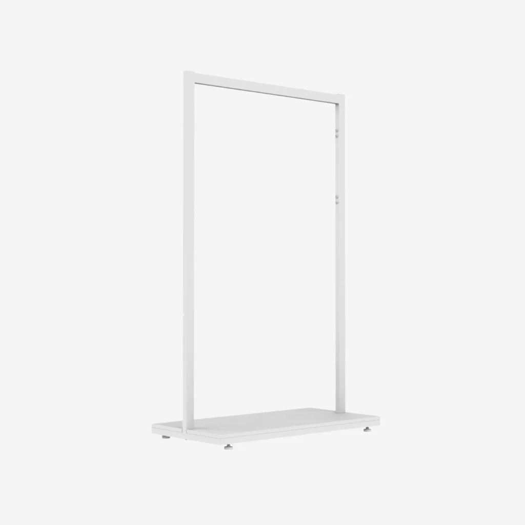 White Clothing Rack with White Base – 900mm Wide
