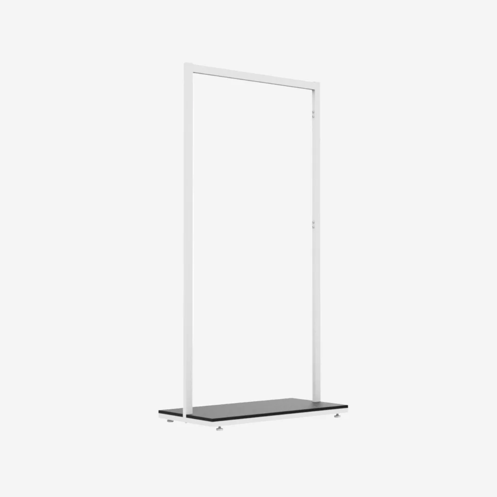 White Clothing Rack with Black Base – 900mm Wide