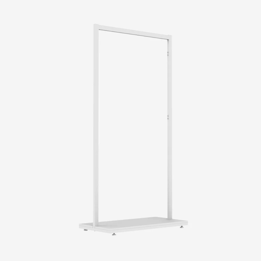 White Clothing Rack with White Base – 900mm Wide