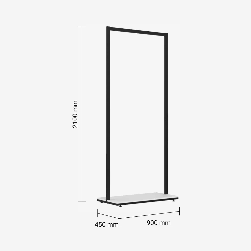 Black Clothing Rack with White Base – 900mm Wide