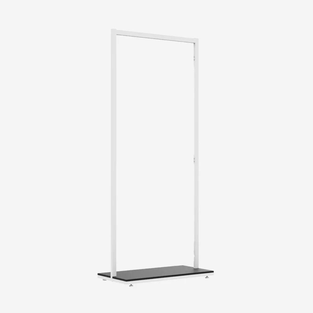 White Clothing Rack with Black Base – 900mm Wide